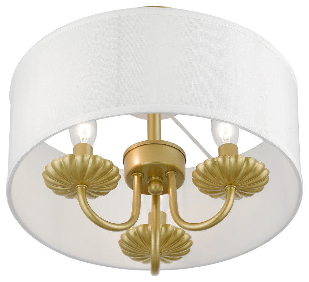 Livex Lighting 3 Light Soft Gold Semi-Flush Mount