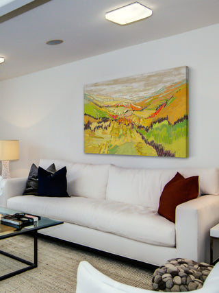 "Patchwork Hills VII" Painting Print on Wrapped Canvas, 30x20