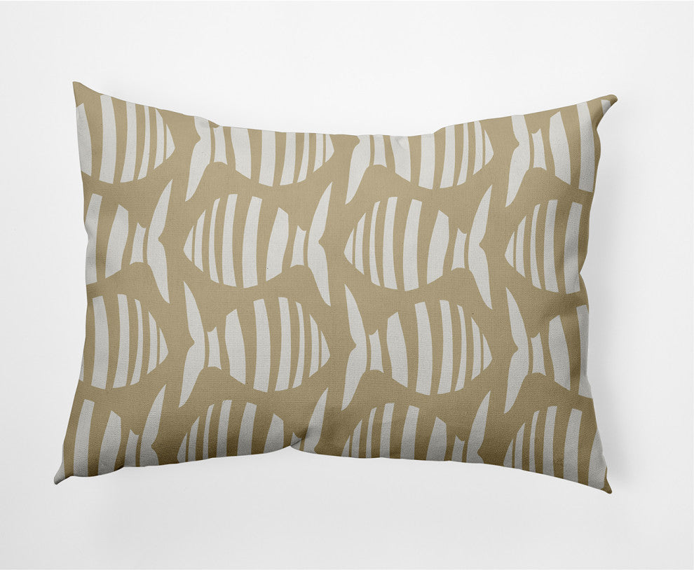 14x20" Swimming School Nautical Decorative Indoor Pillow, Taupe