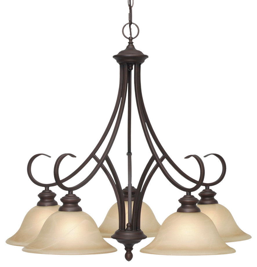 Golden Lighting Lancaster Rubbed Bronze 5-Light Nook Chandelier