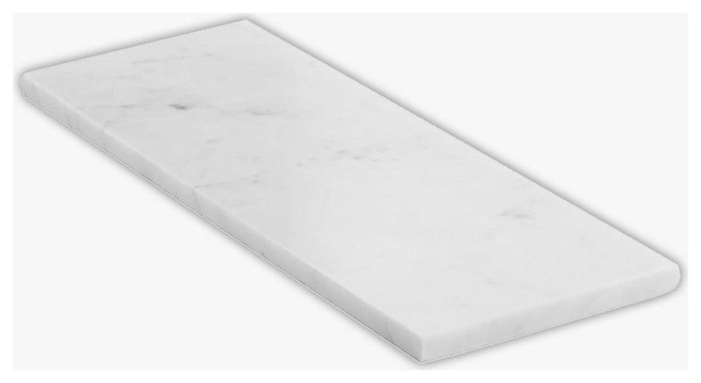 White Carrara Polished 4x12 Marble Tile