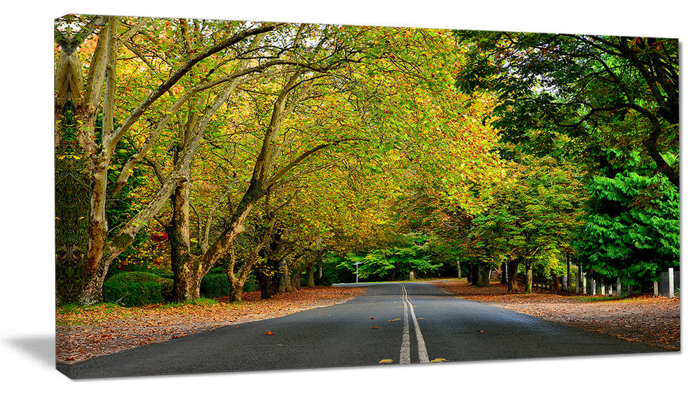 "Road Through Stunning Greenery" Landscape Art Print Canvas, 40"x20"