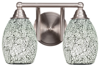 Paramount 2-Light Bath Bar, Brushed Nickel, 5" Black Fusion Glass