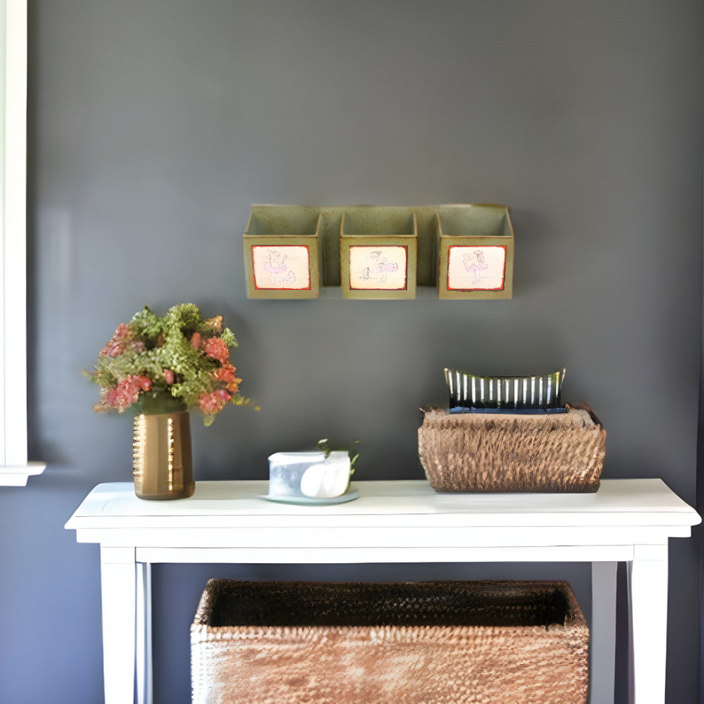 12"x36" Green Wood Wall Decor