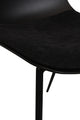 Modern Dining Armless Chairs, Round Seat, Metal Legs, Set of 4, Black