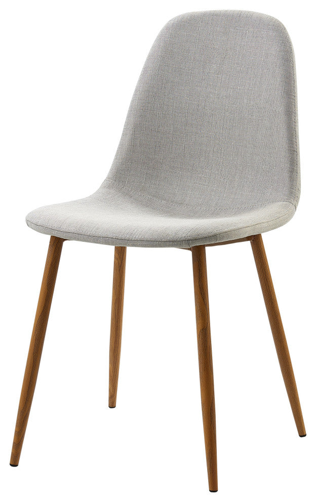 Dining Chair with Metal Legs, Gray, Set of 2