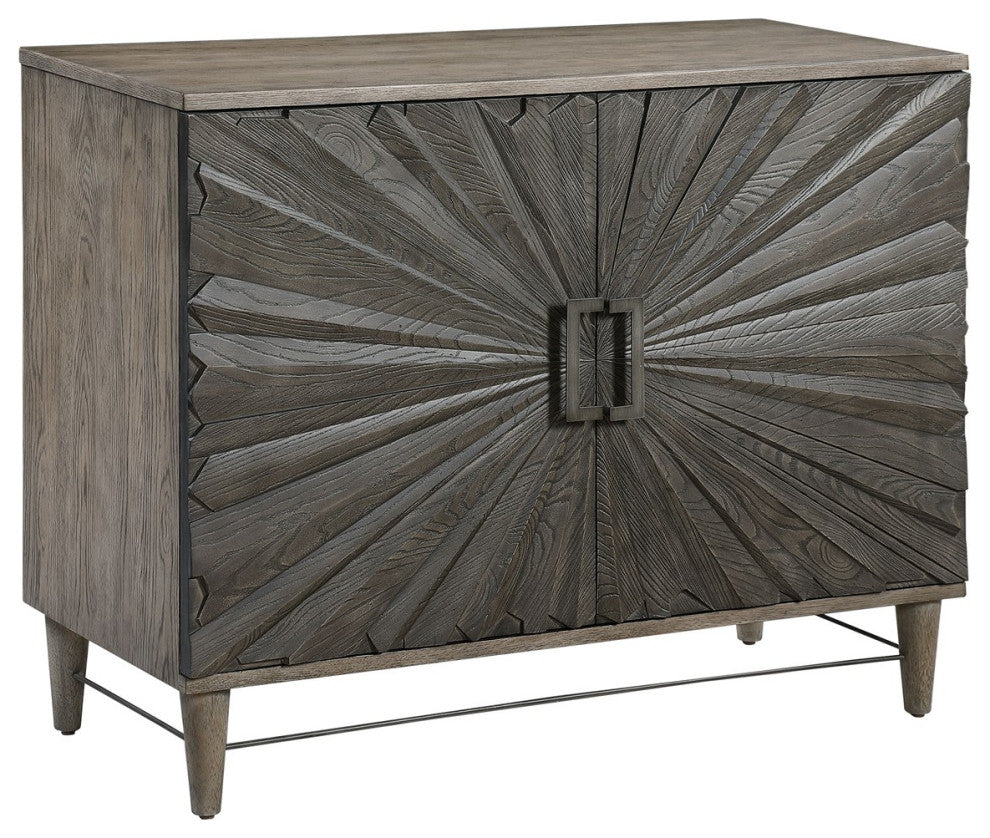 Uttermost Shield Gray Oak 2 Door Cabinet 25085