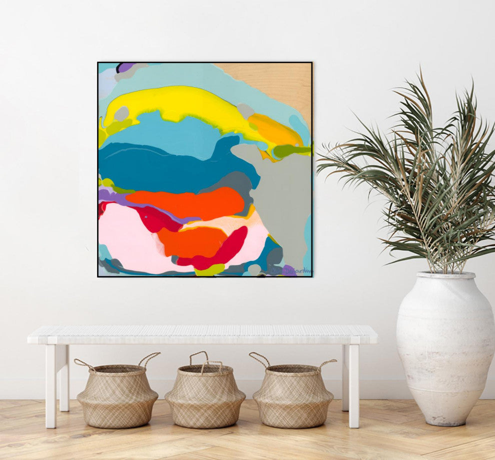 "Free Falling" Framed Canvas by Giant Art 30"x30"