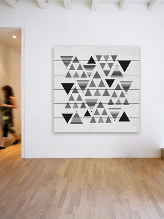 "Triangular Significance" Painting Print on White Wood