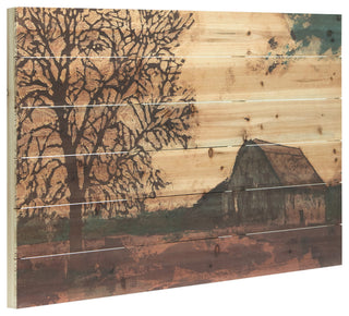 "Erstwhile Barn 3 & 4" Wood Wall Art Giclee Printed on Solid Fir Wood Planks