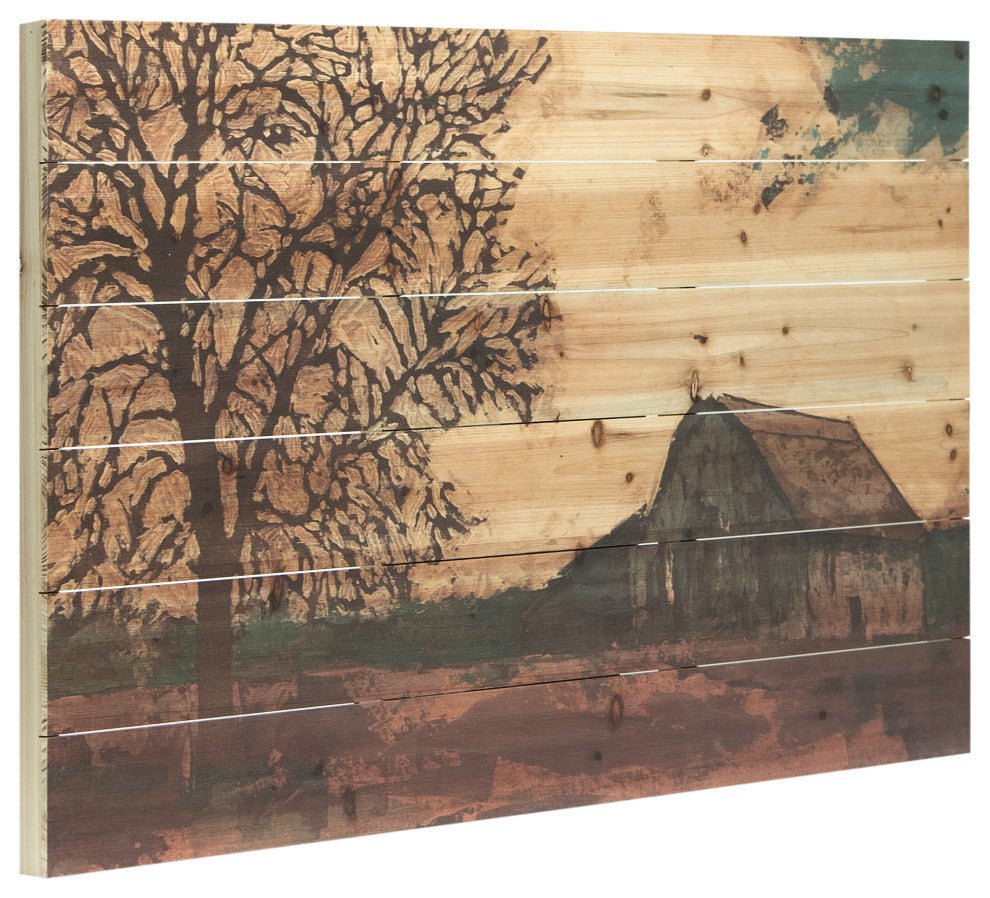 "Erstwhile Barn 3 & 4" Wood Wall Art Giclee Printed on Solid Fir Wood Planks