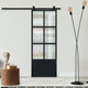 Modern French 6 Lite Cloud Barn Door, 42" X 84"