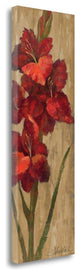 "Vivid Red Gladiola On Gold" By Silvia Vassileva, Giclee on Gallery Wrap Canvas