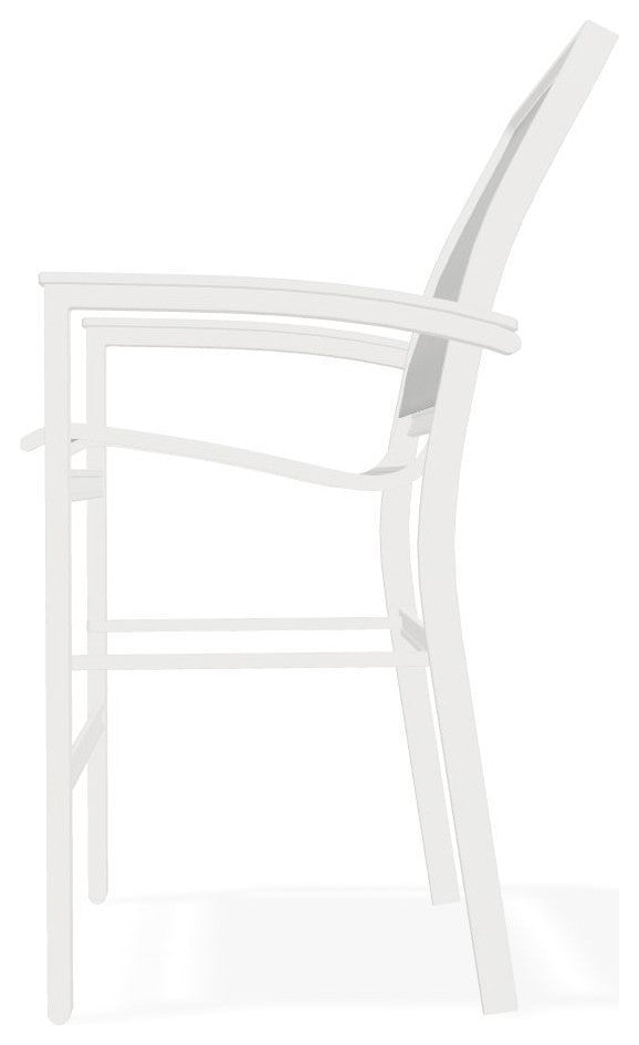 Bazza Sling Balcony Height Stackable Outdoor Stool, Alloy/Snow