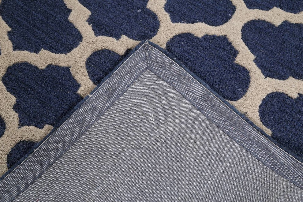 Hand-tufted Trellis Indian Oriental Wool Area Rug, 4x6'