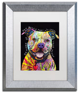 Dean Russo 'Beware of Pit Bulls' Framed Art, Silver Frame, 11"x14", White Matte