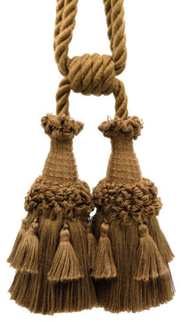 Brown Double Tassel Tieback, 6" Tassel, TBEMP6-2PR,E03 (Set of 2)