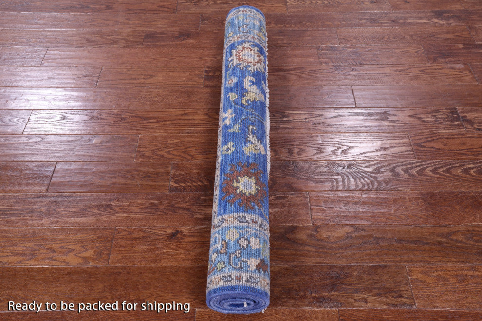4' 1" X 6' 3" Handmade Turkish Oushak Wool Rug - Q15929