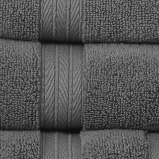 Elegance Essentials 550GSM 100% Cotton Bath Towel 8-Piece Set, Dark Grey