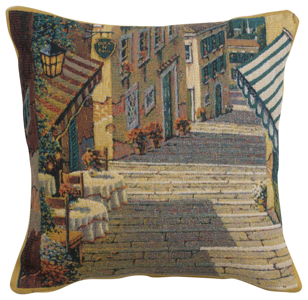 Bellagio Village Two Tables Decorative Couch Pillow Cover