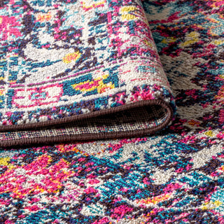 Modern Persian Boho Floral Multi/Purple 2' x 8' Runner Rug