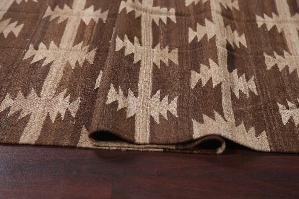 Natural Dye Tribal Kilim Oriental Wool Area Rug Flat-woven Tribal Carpet 5x7
