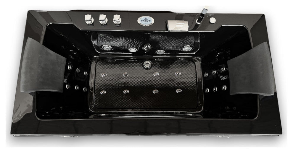 Whirlpool Tub Black 71"x36" Hot Tub Double Pump and Heater, Hypnotic