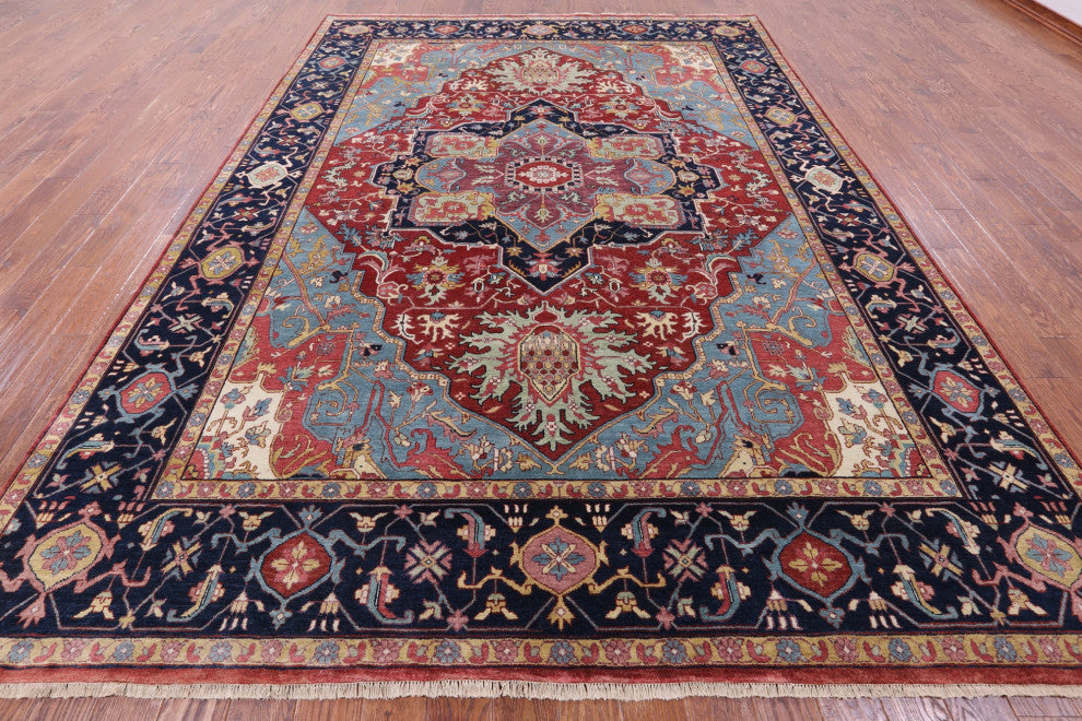 Persian Fine Serapi Handmade Wool Rug 9' 0" X 12' 0" - Q14695