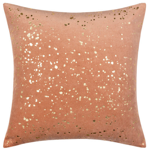 Surya Velvet Sparkle Mauve Pillow Shell With Down Insert 18"H X 18"W