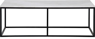 Coffee Table Cocktail Lois White Black Metal Quartz Crystal