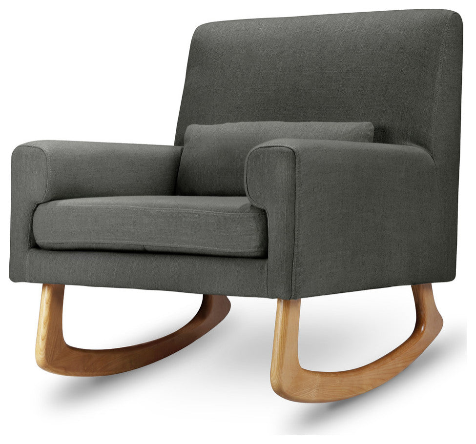 Nursery Works Sleepytime Rocker, Charcoal Weave Fabric With Light Legs