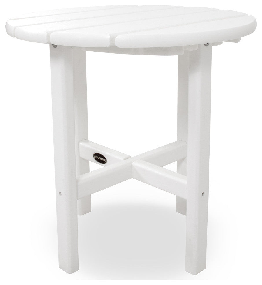 Polywood Round 18" Side Table, White