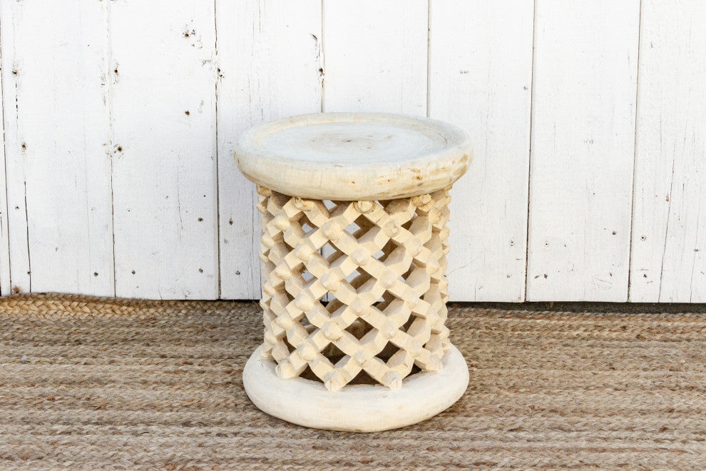 Rustic Bleached African Spider Stool
