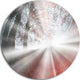 Silver Sun Rays To Foggy Forest, Landscape Photo Disc Metal Art, 38"