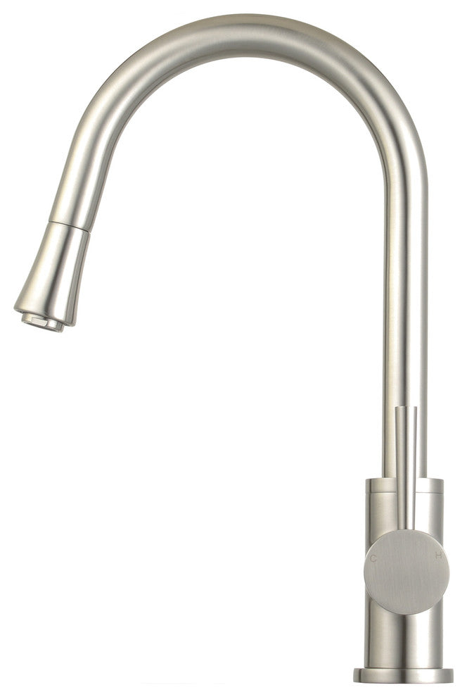 Mira 15" Single Handle Pull Down Standard Kitchen Faucet, Brushed Nickel