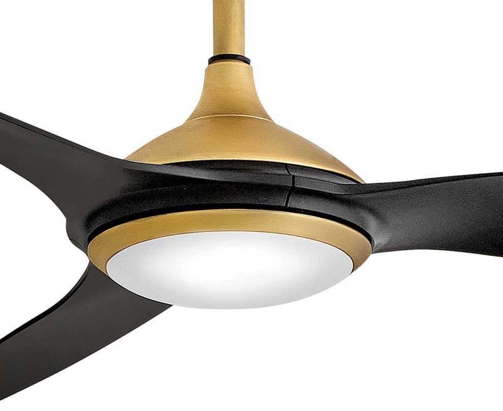 Hinkley Talan Talon 64" Led Smart Fan, Heritage Brass