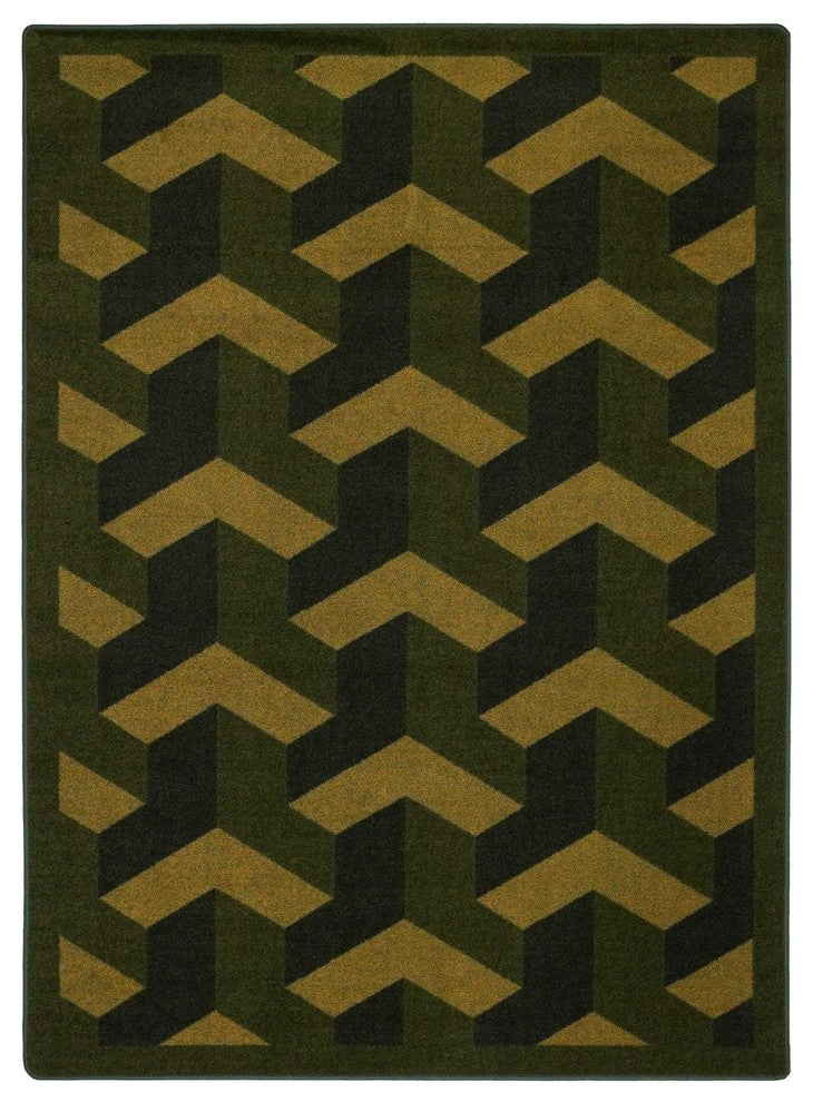 Kaleidoscope Rug, Rooftop, 7'8"x10'9", Olive