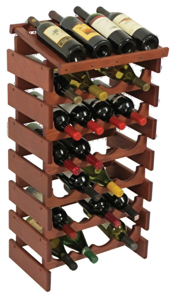 28 Bottle Dakota Wine Rack with Display Top, Mahogany