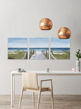 Sweeping Ocean View Triptych, Set of 3, 24x24 Panels