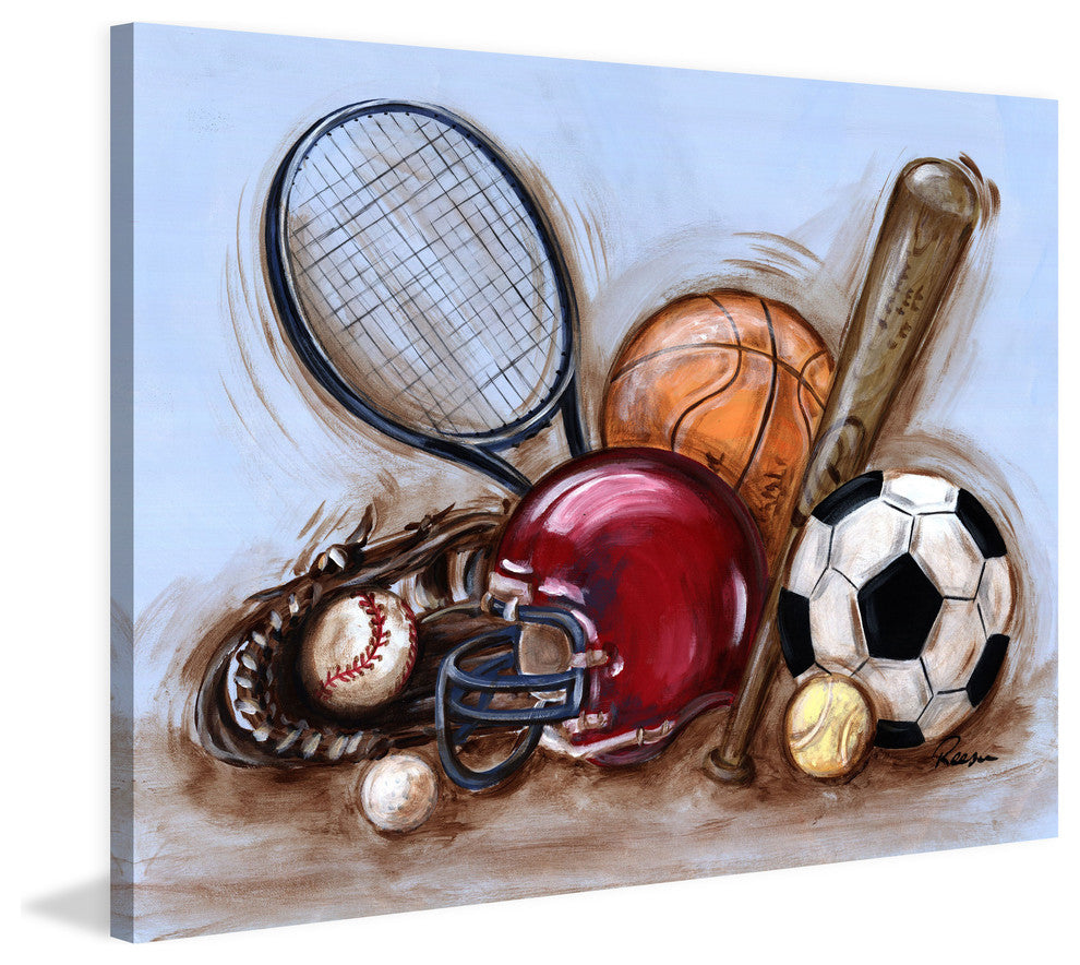 Marmont Hill, "Varsity Gear" by Reesa Qualia Painting on Wrapped Canvas, 52x40