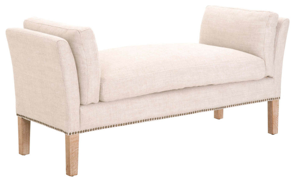 Warner Bench Bisque French Linen, Natural Gray Ash