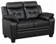 Faux Leather Tufted Loveseat, Black