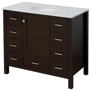 Horizon 42" Bathroom Vanity, Chocolate, Engineered Carrara