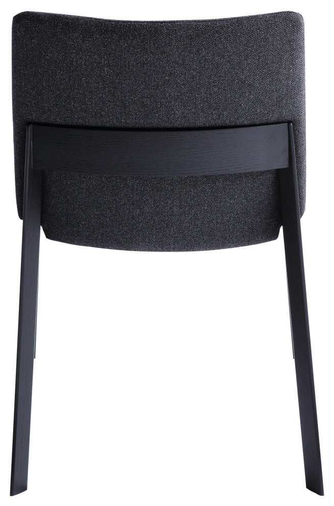 Mid - Century Modern Deco Ash Dining Chair Charcoal - M2 - Grey