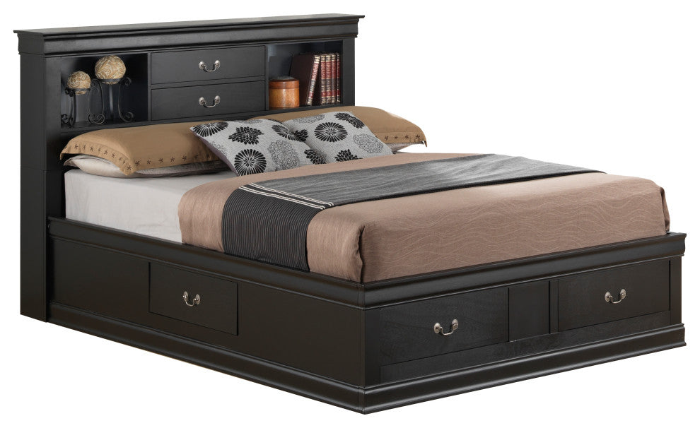 Montara Storage Bed, Black, Queen