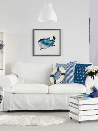"Chubby Dolphin" Framed Painting Print, 32x32
