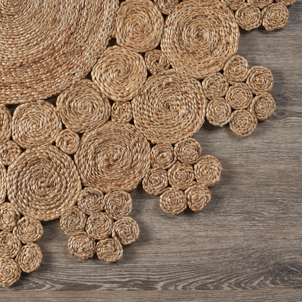 Dazzling Concentric Boutique Organic Jute Rug, 6' Round
