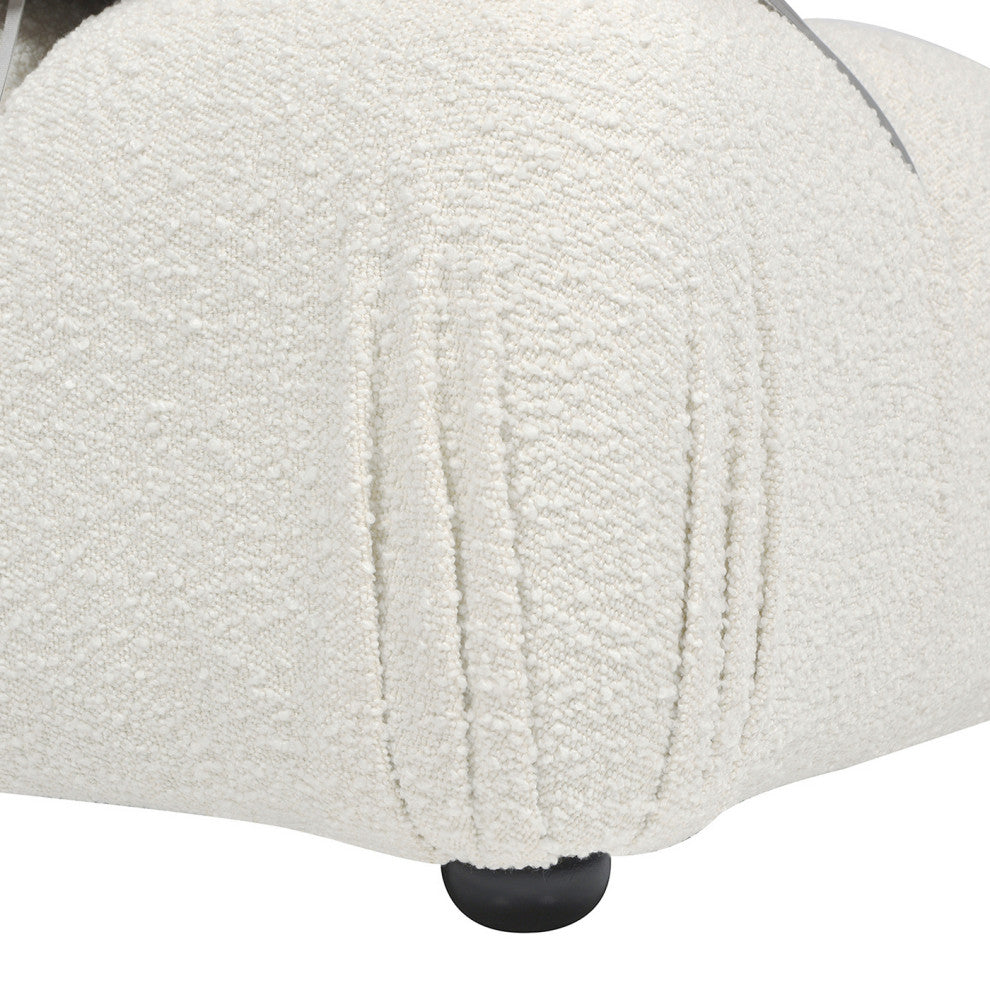 Marcel 109.5" Modular Sectional, Ivory White Boucle