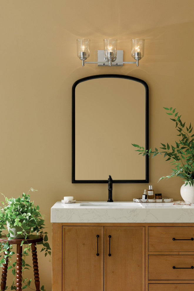 Shailene 21" 3-Light Vanity Light With Clear Glass, Chrome