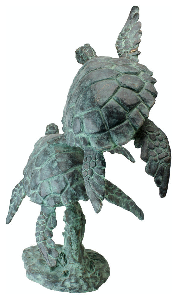 Sea Turtles Bronze Garden Statue
